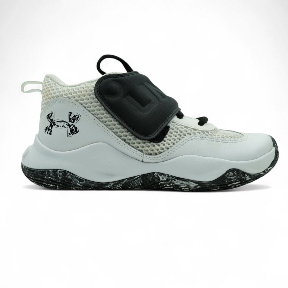 Under Armour Shoes Kids 6Y Zone BB Basketball Boys Youth White Black 3026637-101